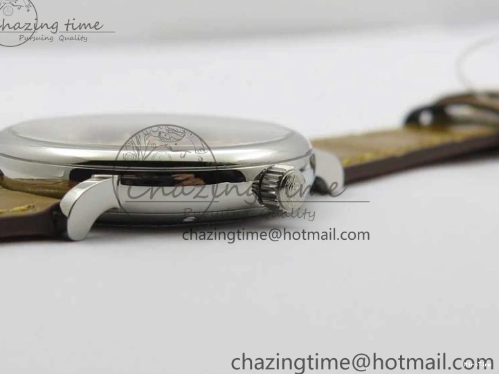 MIROTIME 0127 Durable Portofino 37mm SS V7F 1:1 Best Edition White Dial on Light Brown Leather Strap A 7092